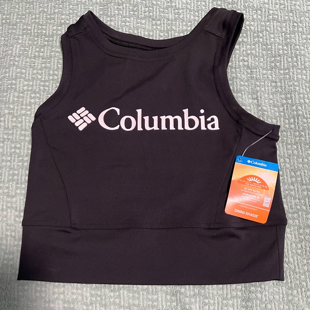 Columbia wind gates cropped tank black NWT